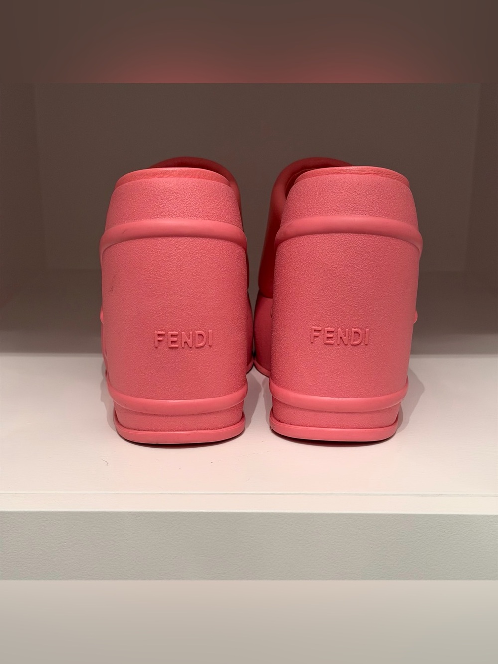 Fendi Bubblegum Platform Wedge Slides - Picture 4 of 8